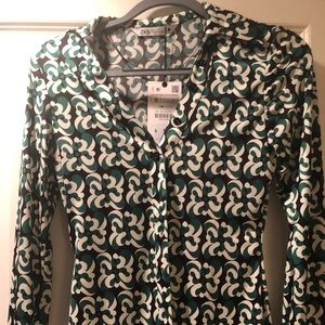 Zara green patterned top